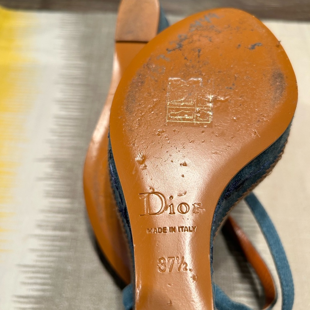 *Rare Vintage* Christian Dior Women's Denim Wedges - Picture 6 of 12